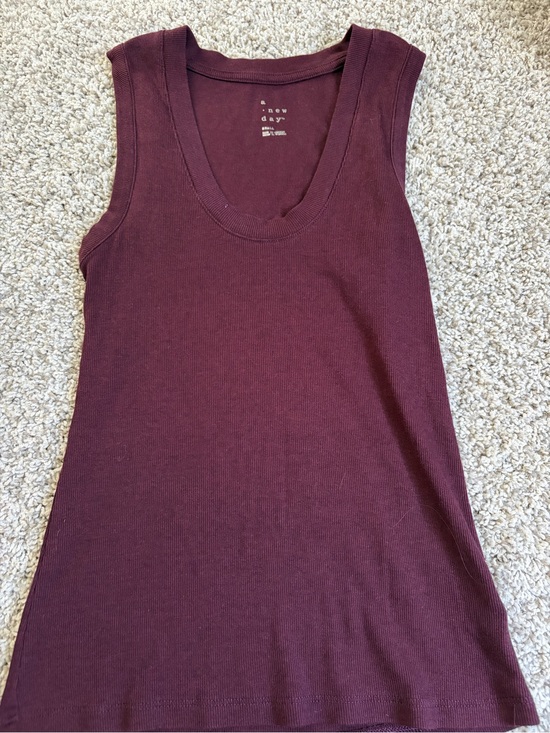 a new day Tops - a new day Ribbed Scoop Neck Tank Top - Burgundy
